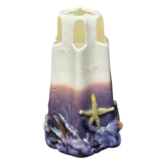 Hand Carved Ocean Life Sea Shell Aquatic Animal Designed Large Candle Rare - Picture 10 of 10